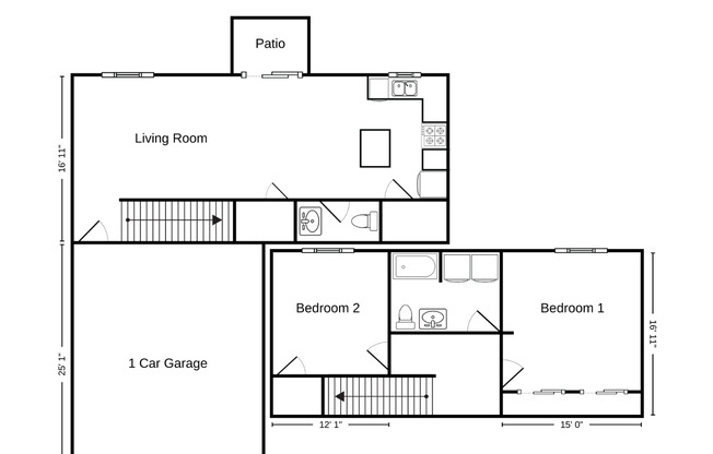 2 beds, 1.5 baths, 1,360 sqft, $1,545, Unit CH 1134-76