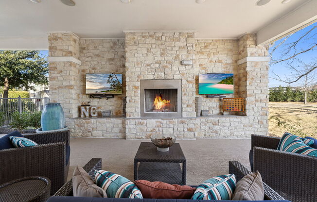 Living Area With Fireplace at North Creek, Hutto, 78634
