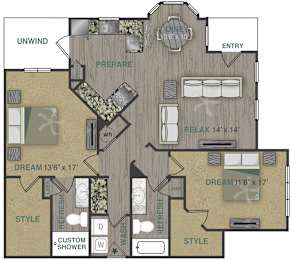 2 beds, 2 baths, 1,328 sqft, $2,271