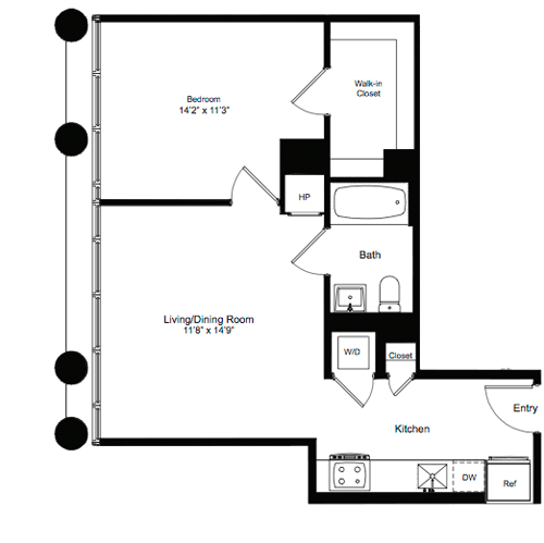 1 bed, 1 bath, 654 sqft, $6,153, Unit 03L