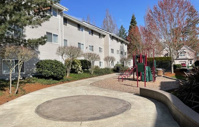 a playground and courtyard