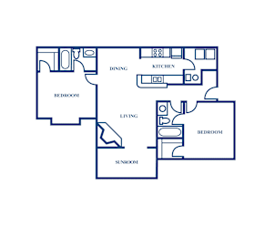 2 beds, 2 baths, 1,020 sqft, $1,440