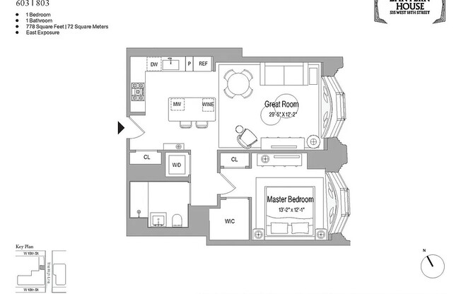 1 bed, 1 bath, 778 sqft, $13,500, Unit 803