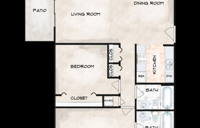 2 beds, 2 baths, 1,016 sqft, $1,300, Unit 3625 08