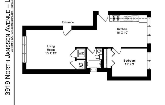 1 bed, 1 bath, 688 sqft, $2,195, Unit 3919-1W