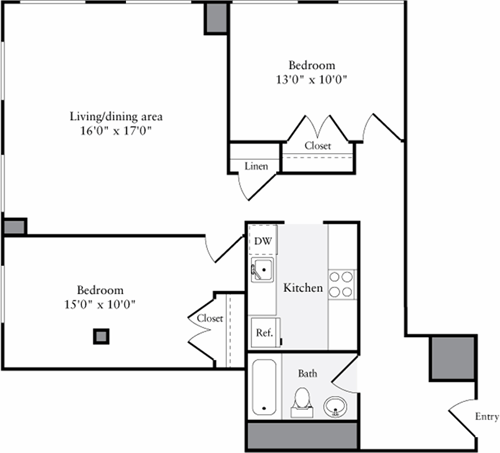 2 beds, 1 bath, 910 sqft, $4,413, Unit 2203