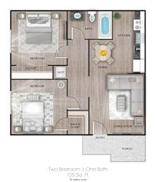 2 beds, 1 bath, 725 sqft, $1,362