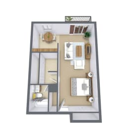 Studio, 1 bath, 450 sqft, $1,025