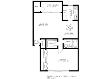 1 bed, 1 bath, 750 sqft, $1,483