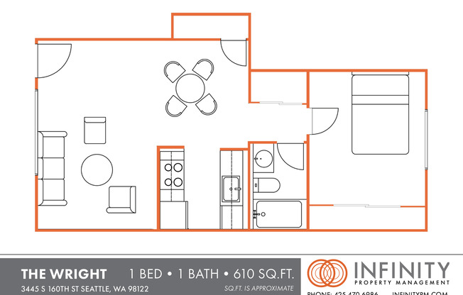1 bed, 1 bath, 610 sqft, $1,595, Unit Unit 48