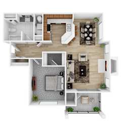 1 bed, 1 bath, 827 sqft, $1,621