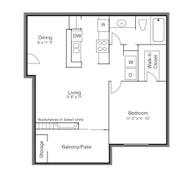 1 bed, 1 bath, 653 sqft, $841