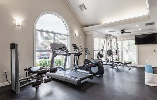 Fairway Lakes Apartments Westerville Ohio Fitness Center Gym with Cardio and Free Weight and Yoga Equipment