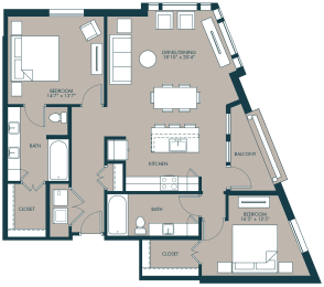 2 beds, 2 baths, 1,272 sqft, $1,885