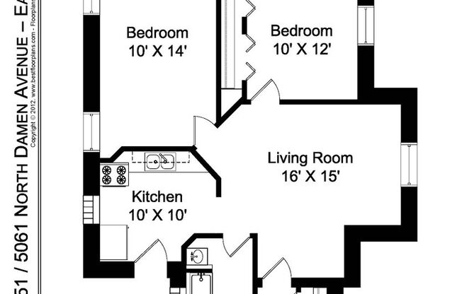 2 beds, 1 bath, 835 sqft, $1,950, Unit 5051-GE