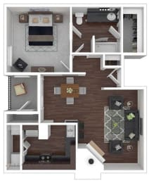 1 bed, 1 bath, 739 sqft, $1,325