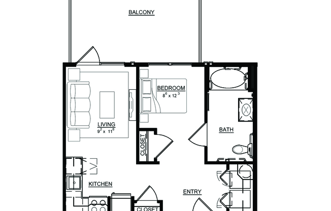 1 bed, 1 bath, 500 sqft, $1,231