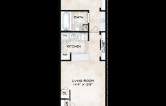 1 bed, 1 bath, $1,170, Unit 145