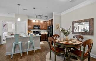 kitchen and dining room at The Arbors at East Village, Clayton, NC, 27527