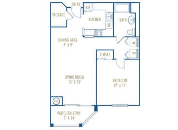 1 bed, 1 bath, 773 sqft, $1,512