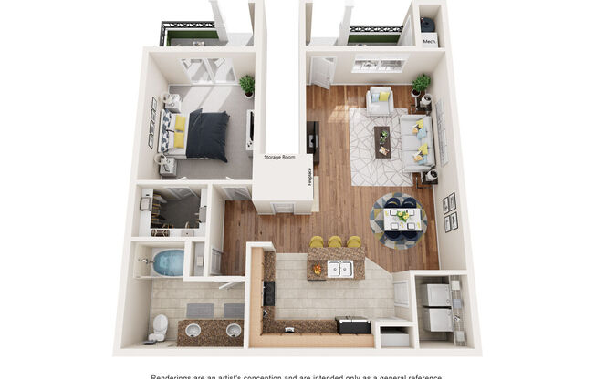 1 bed, 1 bath, 970 sqft, $1,945