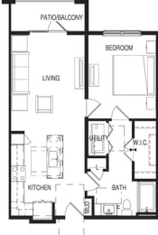 1 bed, 1 bath, 723 sqft, $1,375
