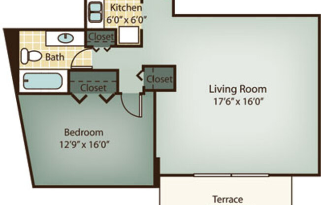 1 bed, 1 bath, 690 sqft, $2,865