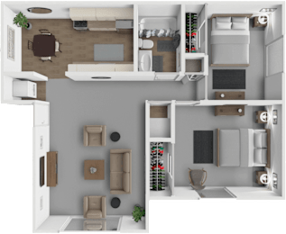 2 beds, 1 bath, 860 sqft, $1,120