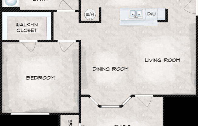 1 bed, 1 bath, 741 sqft, $1,099