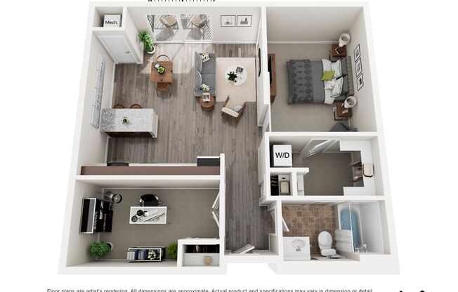 1 bed, 1 bath, 877 sqft, $1,940, Unit 114