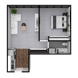 1 bed, 1 bath, 667 sqft, $1,545