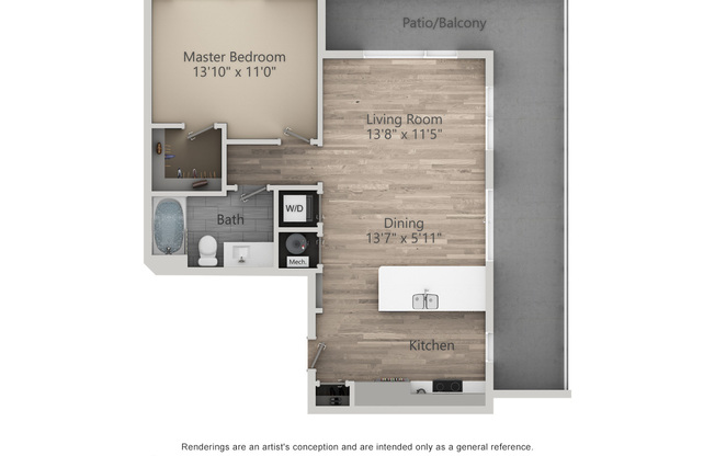 1 bed, 1 bath, 778 sqft, $2,356