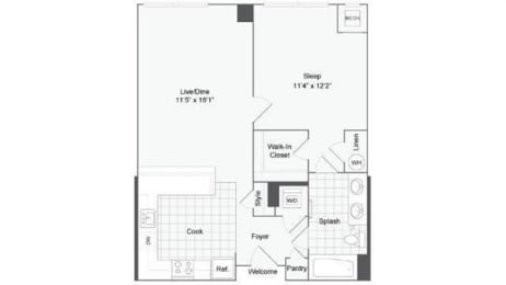 1 bed, 1 bath, 751 sqft, $1,655