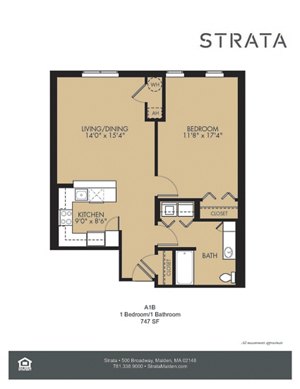 1 bed, 1 bath, 747 sqft, $2,507