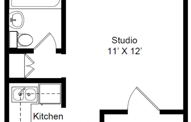 Studio, 1 bath, 300 sqft, $1,295, Unit 530-213