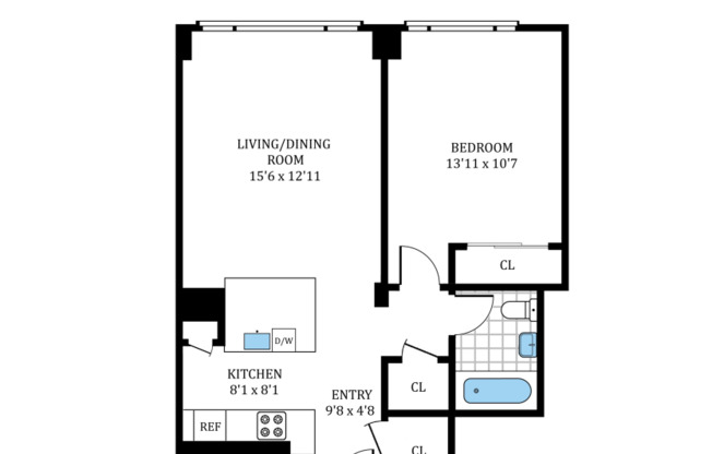 1 bed, 1 bath, $7,000, Unit 19J