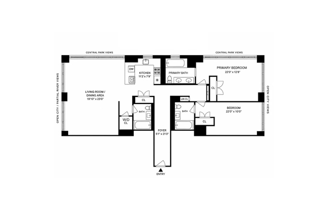 2 beds, 3 baths, 1,647 sqft, $14,500, Unit 33H