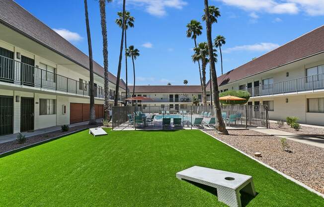 Corn Hole Area at Avani North Tucson Apartments in Tucson