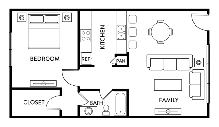 1 bed, 1 bath, 663 sqft, $680