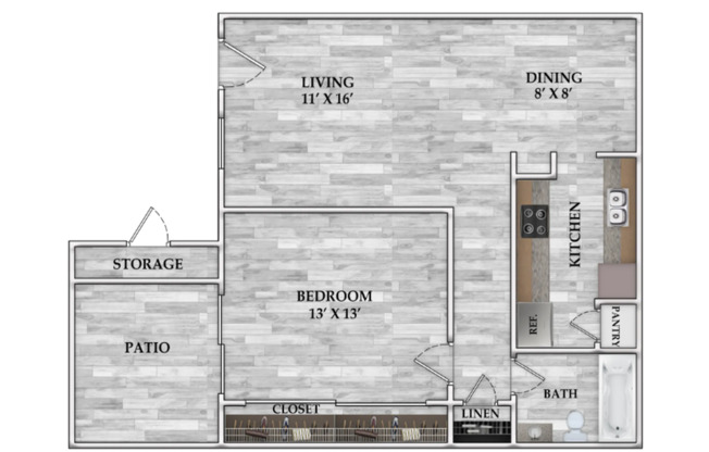 1 bed, 1 bath, 659 sqft, $745, Unit 617