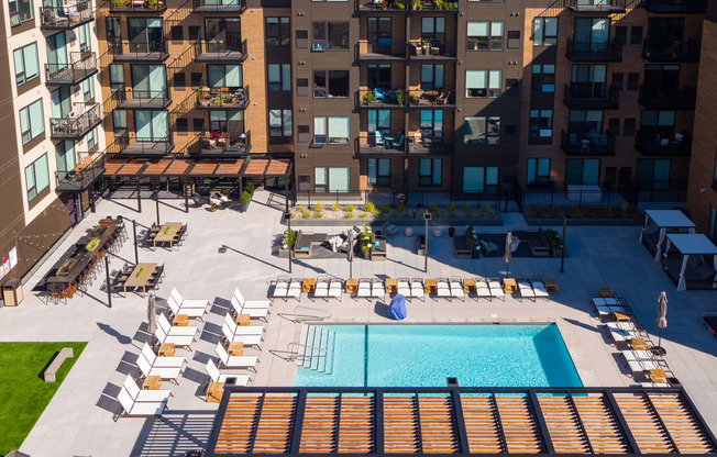 Resort-style pool - aerial photo - Onyx Edina