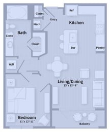 1 bed, 1 bath, 710 sqft, $1,847