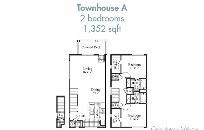 2 beds, 2.5 baths, 1,352 sqft, $2,350, Unit 1405CH