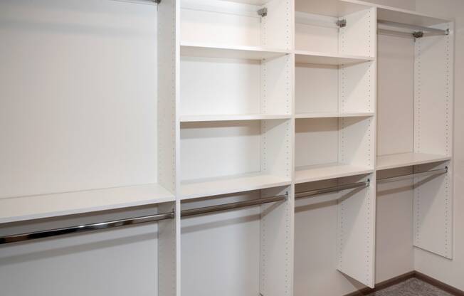 california closet in master bedroom