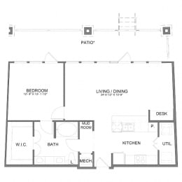 1 bed, 1 bath, 929 sqft, $1,609