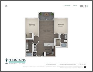 2 beds, 2 baths, 1,032 sqft, $1,892
