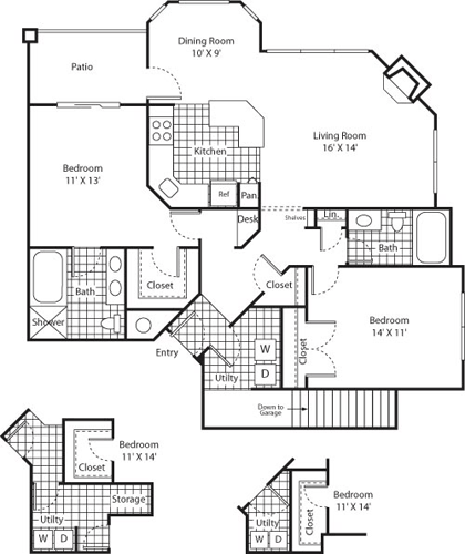 2 beds, 2 baths, 1,189 sqft, $3,153, Unit 2012