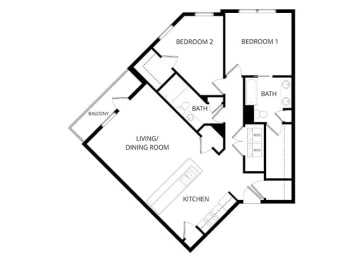 2 beds, 2 baths, 1,204 sqft, $1,980