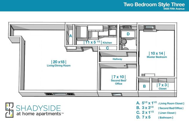 2 beds, 1 bath, 725 sqft, $1,745, Unit B103