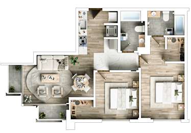 2 beds, 2 baths, 984 sqft, $2,650
